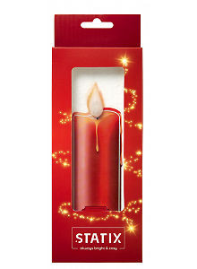 STATIX LED-Folien-Fensterbild Kerze Rot, Höhe 17 cm, Durchmesser 5 cm, gelbe 3D-LED-Kerzenflamme, Batteriebetrieb STATIX LED-Folien-Fensterbild Kerze Rot, Höhe 17 cm, Durchmesser 5 cm, gelbe 3D-LED-Kerzenflamme, Batteriebetrieb
