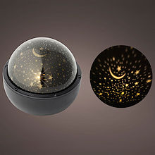 LUMINEO LED-Kugel-Projektor Sternenhimmel, Rotations-Effekt, warmweie Lichtprojektion, Indoor, Batteriebetrieb, Timer