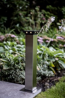 GACOLI Solar-LED-Standleuchte Runway No.4, 8 LED warmwei, Bewegungsmelder