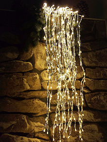 LUMINEO LED-Wasserfall Cascade Silber warmweie LED mit Flashing-Effekt