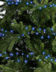 LUMINEO LED-Lichterkette Compactlights Twinkle Blue-Sky, Ricelight-LED blau, 8 Lichteffekte, Timer