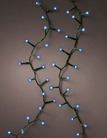 LUMINEO LED-Lichterkette Compactlights Twinkle Blue-Sky, Ricelight-LED blau, 8 Lichteffekte, Timer