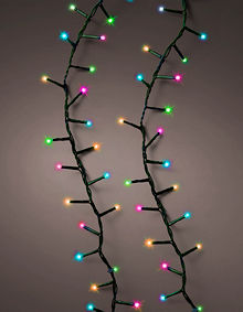 LUMINEO LED-Lichterkette Compactlights Twinkle Soft-Multicolor, Ricelight-LED bunt, 8 Lichteffekte, Timer