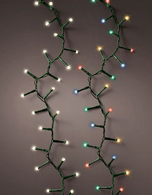 LUMINEO LED-Lichterkette Compactlights Twinkle Switch-Color, Ricelight-LED warmwei / bunt, 8 Lichteffekte, Timer