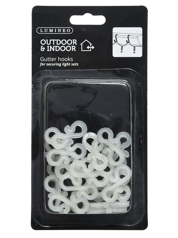 100 Dachrinnenhaken + 50 Kabelbinder - S-Haken Für Lichterketten Außen