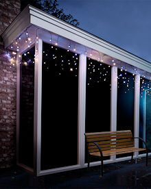 LUMINEO LED-Eisregen Twinklelights Duo-Color Ricelight-LED warmwei� + kaltwei�, 8 Lichteffekte, Timer