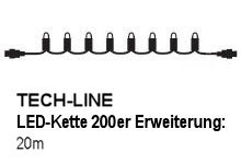 SIRIUS Tech-Line-System LED-Lichterkette Erweiterung 200 LED warmwei�