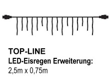 SIRIUS Top-Line-System LED-Erweiterungs-Eisregenvorhang 100 LED warmwei