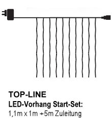 SIRIUS Top-Line-System LED-Lichtervorhang 100 LED warmwei