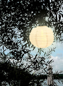  LUMINEO Solar-Lampion Big LED China-Laterne 28 cm Warmweiss