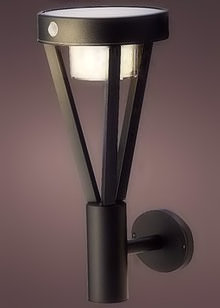 LUMINEO Solar-Wandleuchte Trident, HighPower, 600 Lumen, Edelstahl Schwarz, Bewegungsmelder, 40 SMD-LED Warmwei