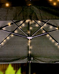 LUMINEO Solar-Lichterkette Schirmstrang, 8 Stränge, 72 warmweiße LED