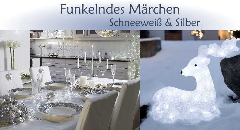 Weihnachtsbeleuchtung Trend: Funkelndes Mrchen - Schneewei & Silber