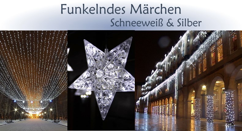 Weihnachtsbeleuchtung Trend: Funkelndes Mrchen - Schneewei & Silber