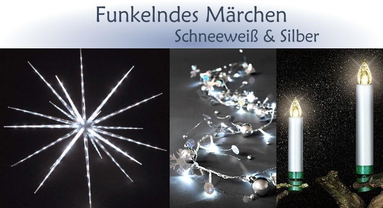 Weihnachtsbeleuchtung Trend: Funkelndes Mrchen - Schneewei & Silber