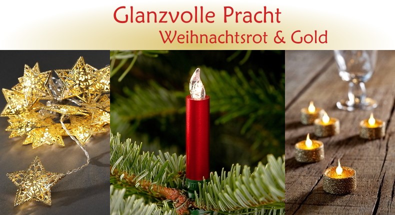 Weihnachtsbeleuchtung Trend: Glanzvolle Pracht - Weihnachtsrot & Gold Weihnachtsbeleuchtung Trend: Glanzvolle Pracht - Weihnachtsrot & Gold