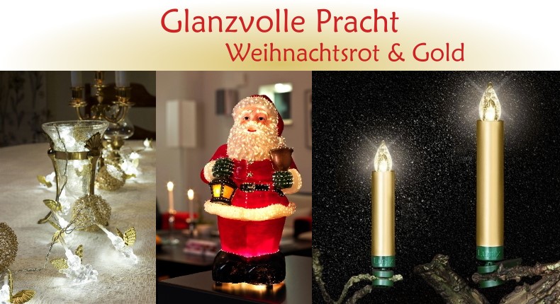 Weihnachtsbeleuchtung Trend: Glanzvolle Pracht - Weihnachtsrot & Gold Weihnachtsbeleuchtung Trend: Glanzvolle Pracht - Weihnachtsrot & Gold