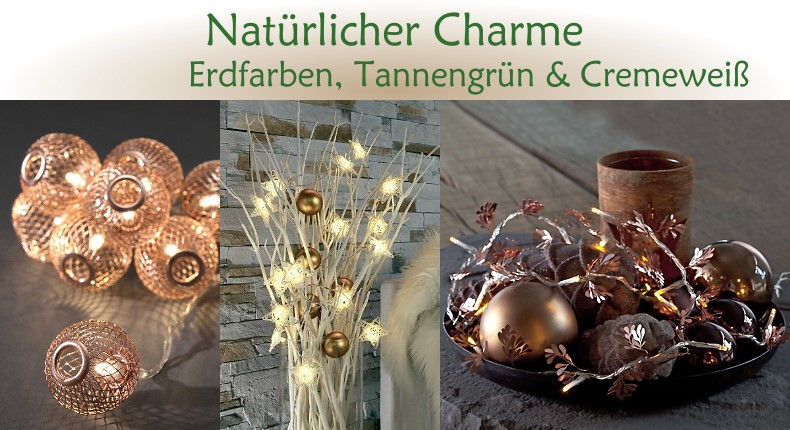 Weihnachtsbeleuchtung Trend: Natrlicher Charme - Erdfarben, Tannengrn & Cremewei